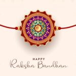 Happy Raksha bandhan hindu festival celebration card vector