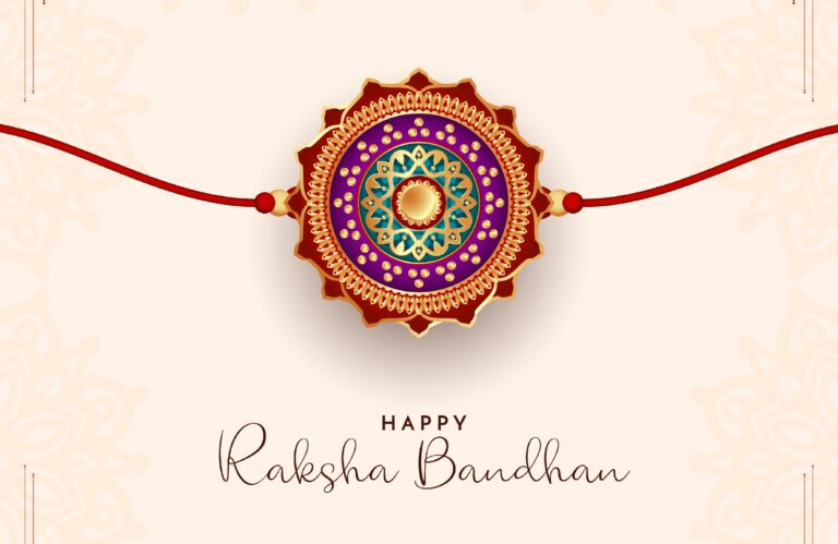 Happy Raksha bandhan hindu festival celebration card vector